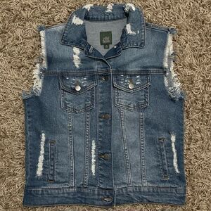 Wild fable vintage distressed denim vest